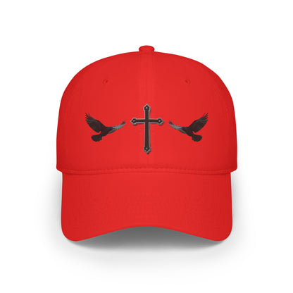 Wings of Providence” – Black Cross & Crow Embroidered Cap
