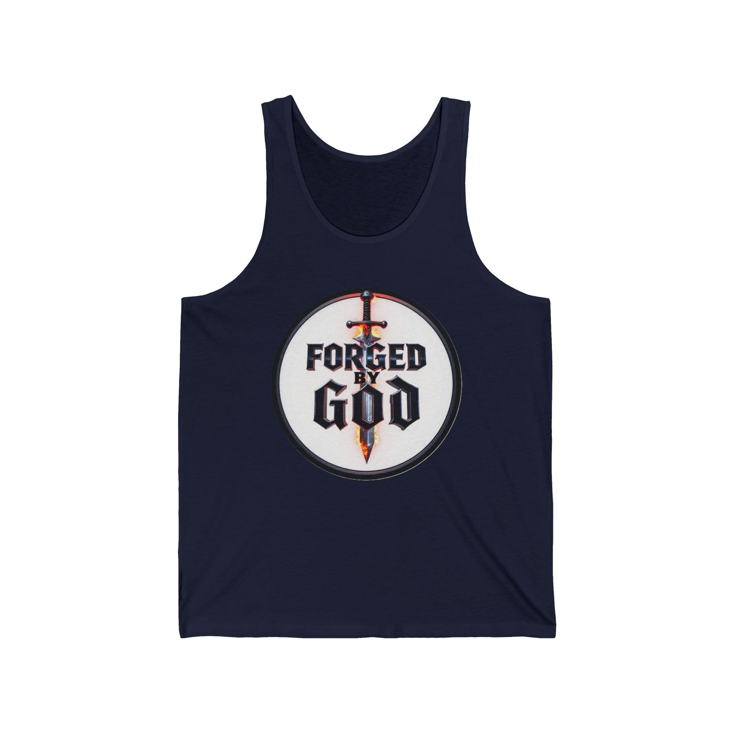 Forged by God Men’s Christian Tank Top – Strength & Faith Apparel