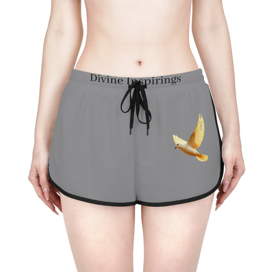 Peaceful Spirit Women's Shorts in Grey with Dove in Flight Design