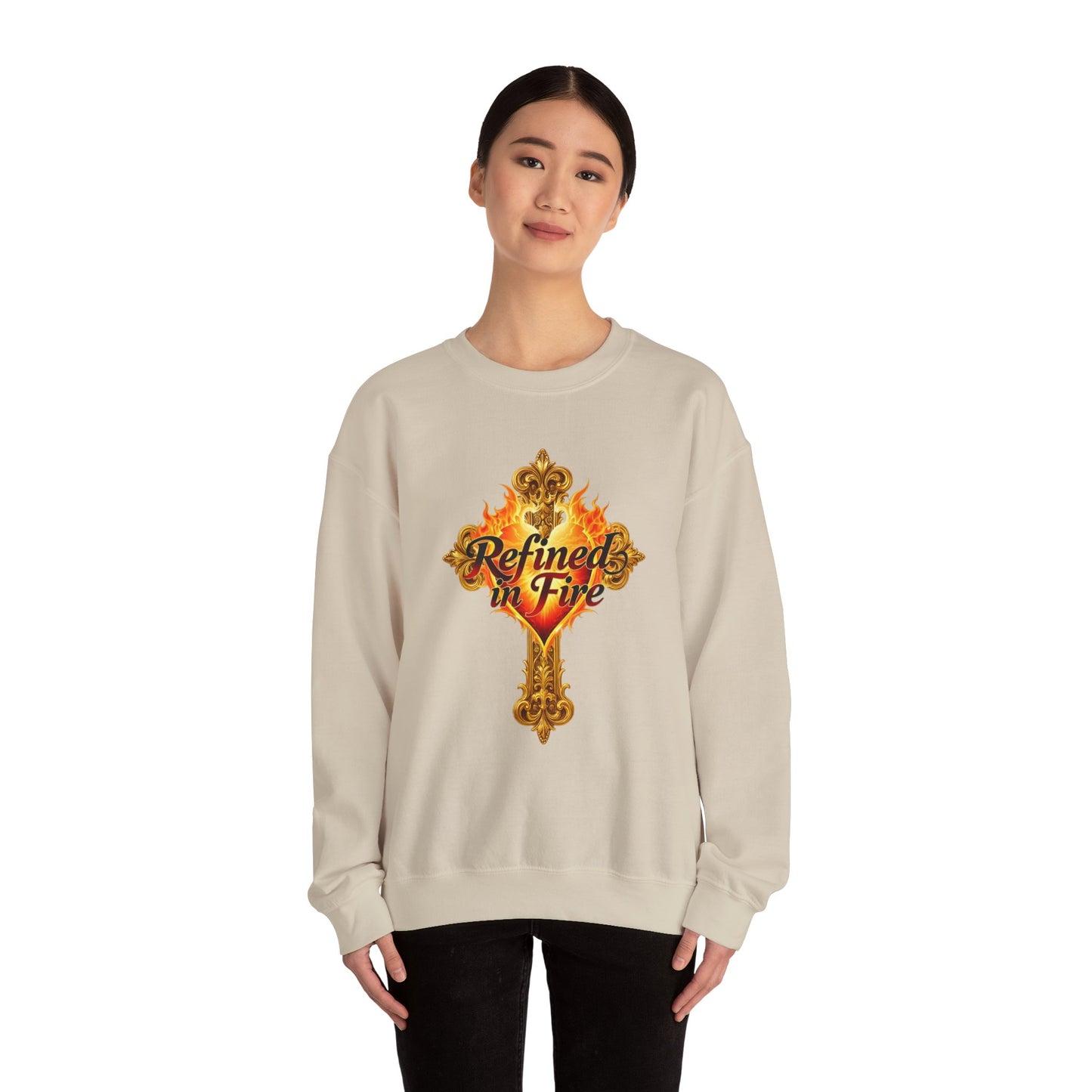 Refined in Fire - Women's Ornate Christian Sweatshirt
