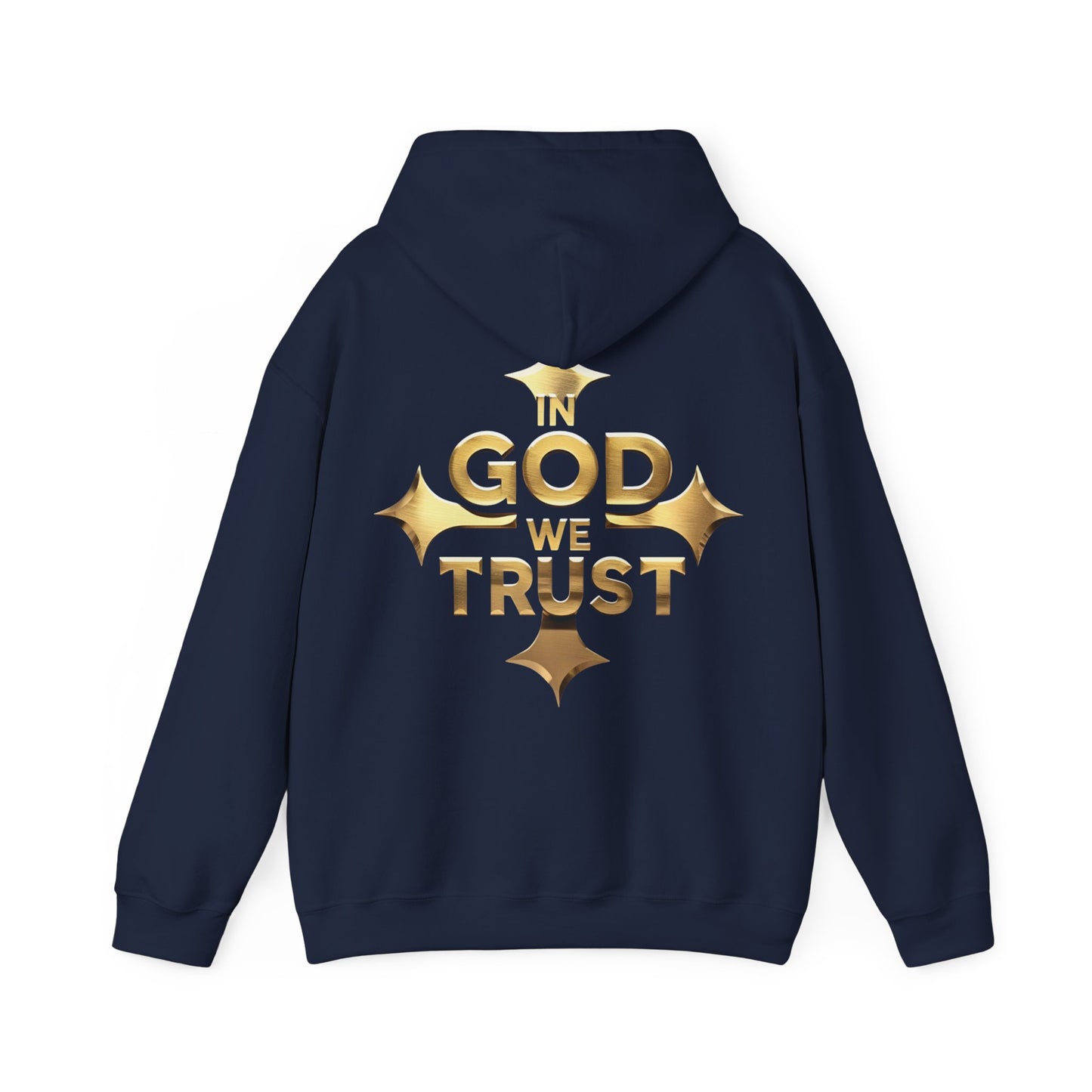 Bold Faith in Gold – “In God We Trust” Christian Men’s Hoodie