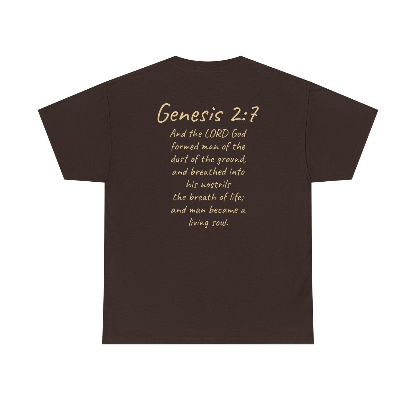 Formed from the Dust | Men’s Christian T-Shirt with Genesis 2:7 (Light Lettering)