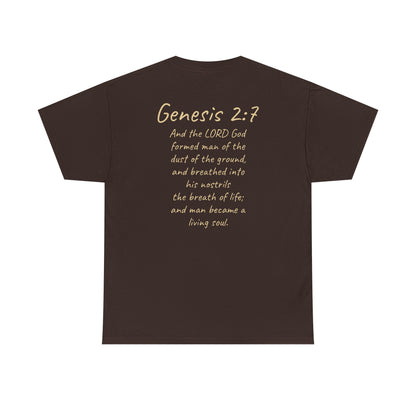 Formed from the Dust | Men’s Christian T-Shirt with Genesis 2:7 (Light Lettering)