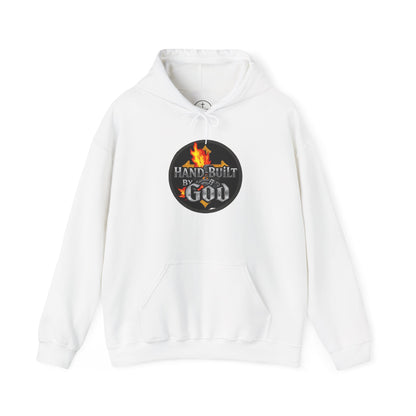 Hand Built By God - Bold Christian Men’s Hoodie