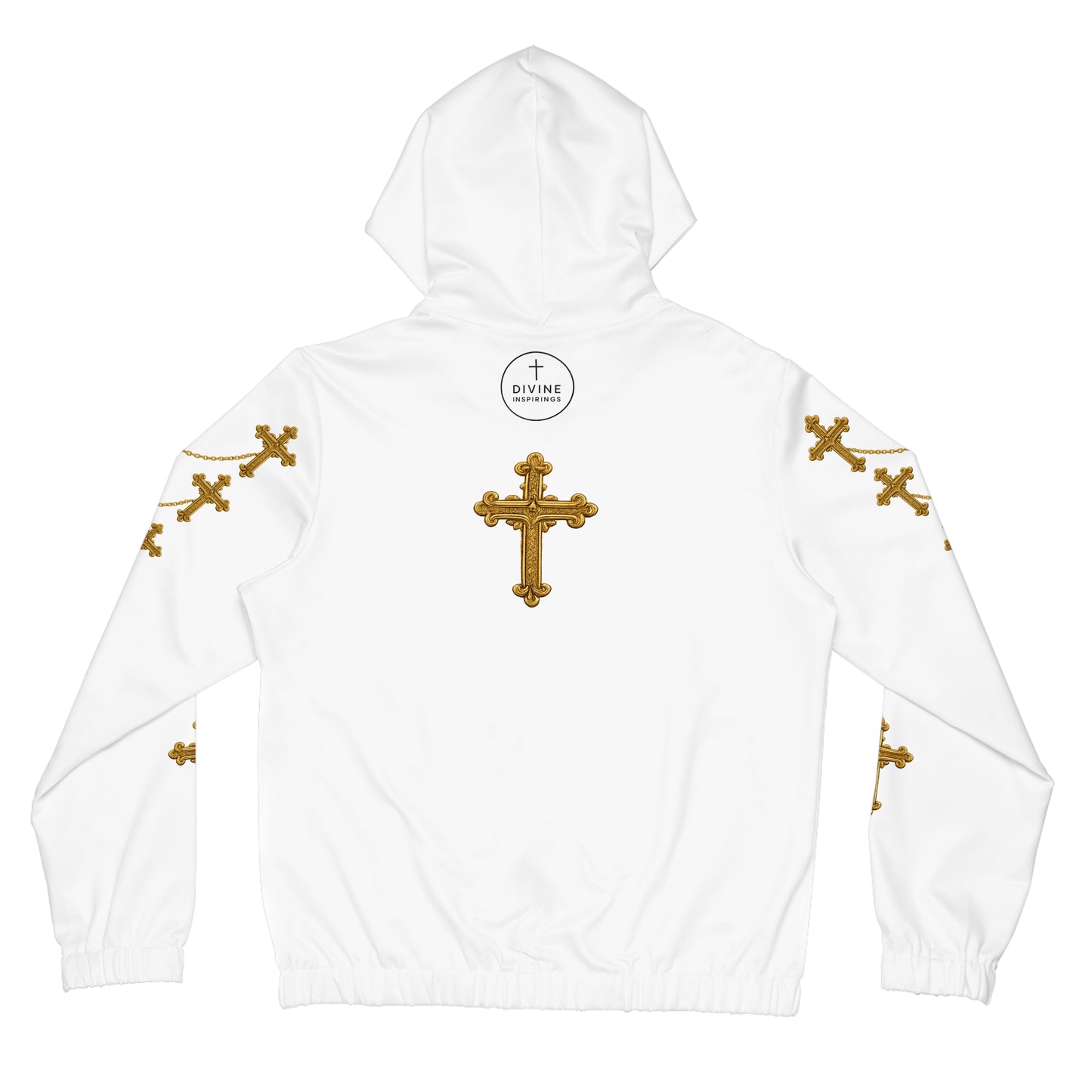 Golden Covenant Zip-Up Hoodie in White - Christian Apparel
