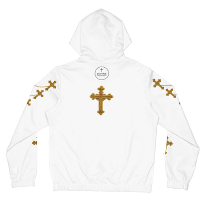Golden Covenant Zip-Up Hoodie in White - Christian Apparel