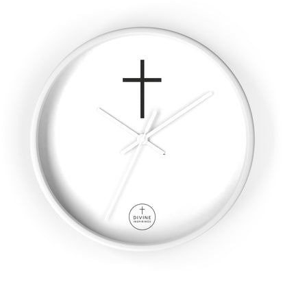 Minimalist Black Cross Wall Clock – Elegant Christian Home Decor