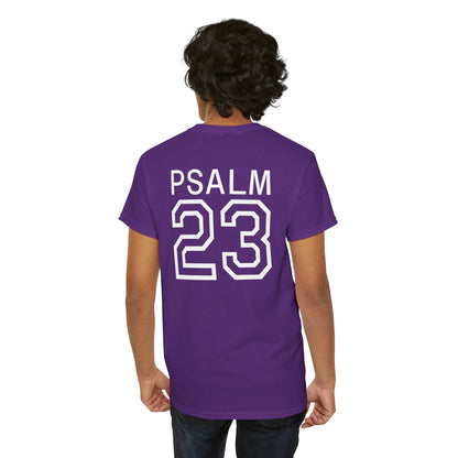 Psalm 23 Men’s T-Shirt – Inspired Sports-Style Shirt (White Numbering)
