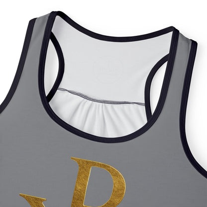 Chi Rho Women’s Christian Tank Top in Grey  – Symbol of Victory in Christ