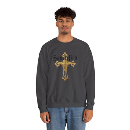 Sanctified Men's Gothic Cross Sweatshirt – Bold Christian Comfort