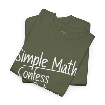 Simple Math of Salvation Men’s Christian T-Shirt (White Chalk)