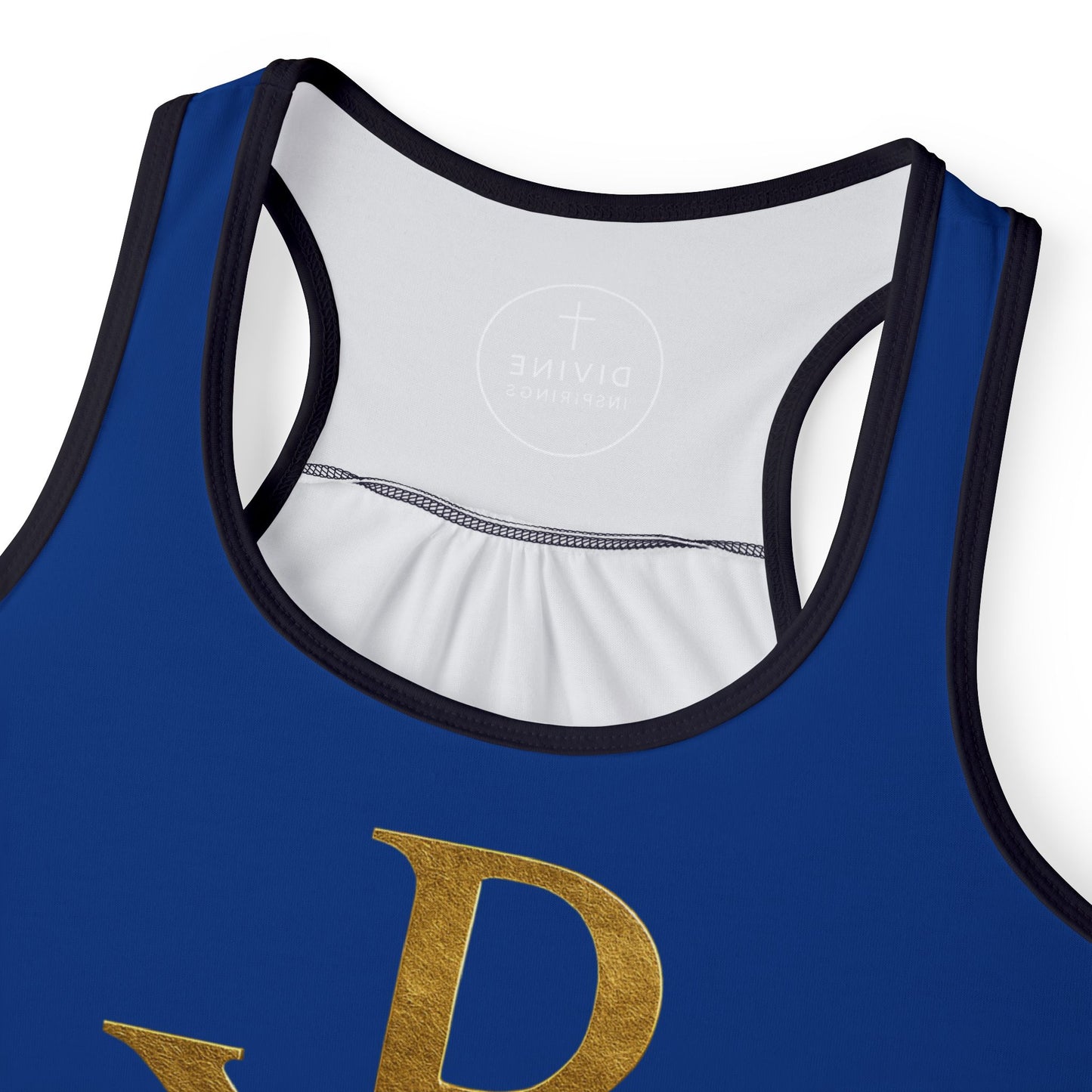 Chi Rho Women’s Christian Tank Top in Blue – Symbol of Victory in Christ