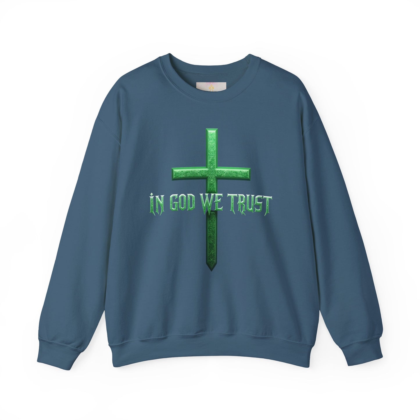 Trust in God – Men’s Bold Christian Sweatshirt with Cross Emblem
