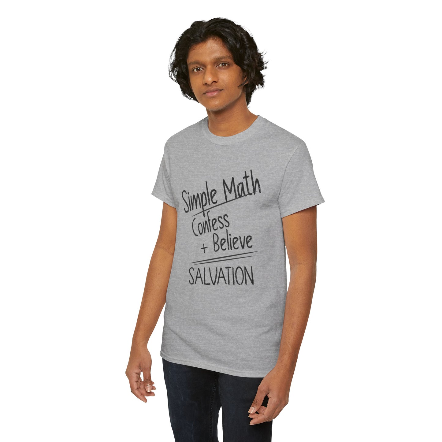 Simple Math of Salvation - Men’s Christian T-Shirt (Black Chalk)