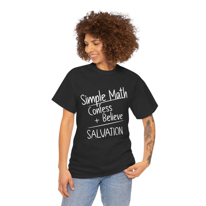 Simple Math of Salvation Women’s Christian T-Shirt (White Chalk)