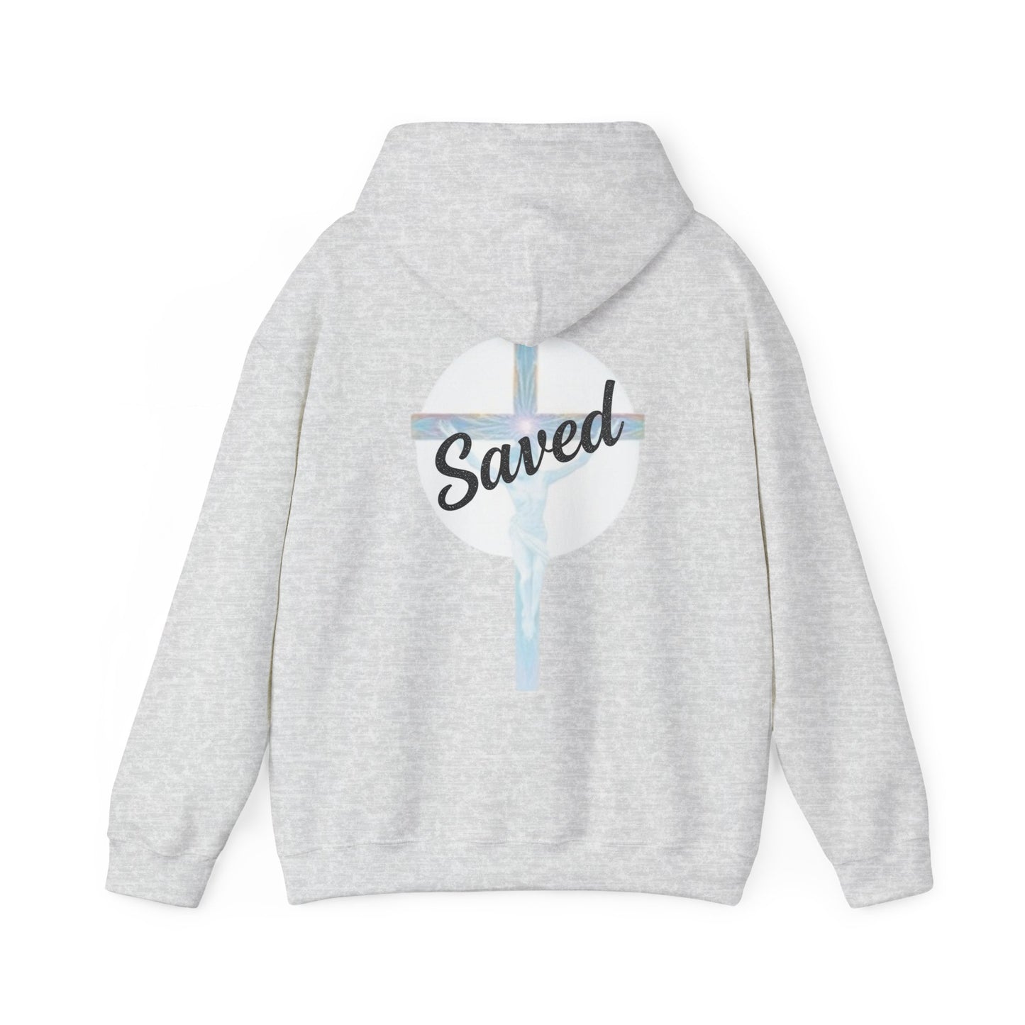 Saved in Christ – Men’s Faith Hoodie with Cross Design