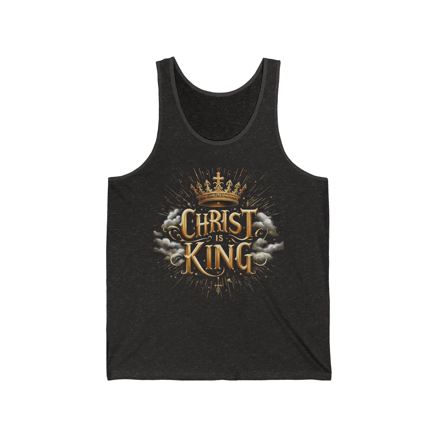 Christ the King | Women’s Faith Tank – Bold Gold Statement of Divine Strength