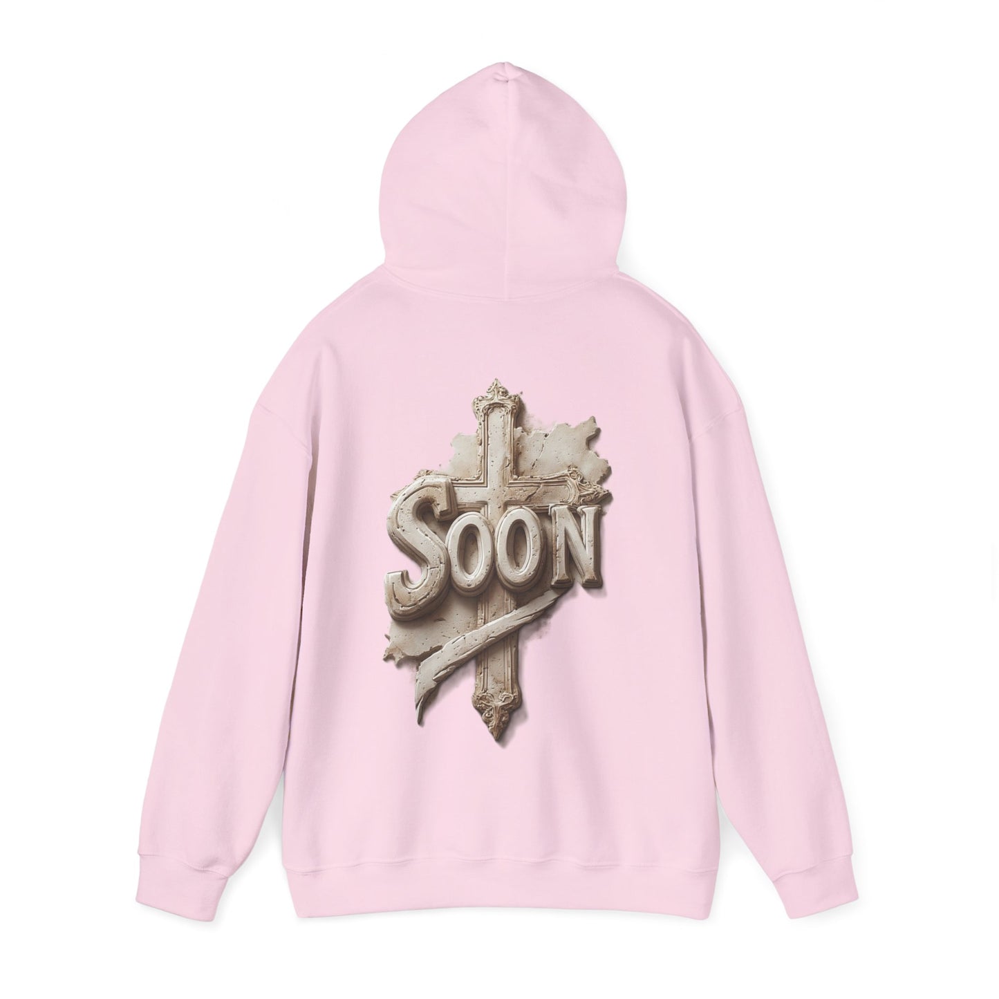 “Soon” Cross Women’s Hoodie – Back Print Christian Declaration