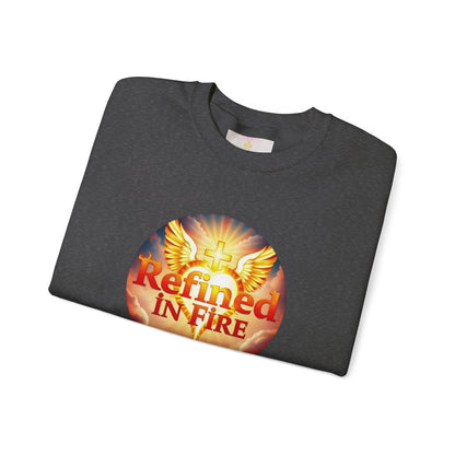 Women’s “Refined in Fire” Christian Sweatshirt – Bold Flame Design Pullover
