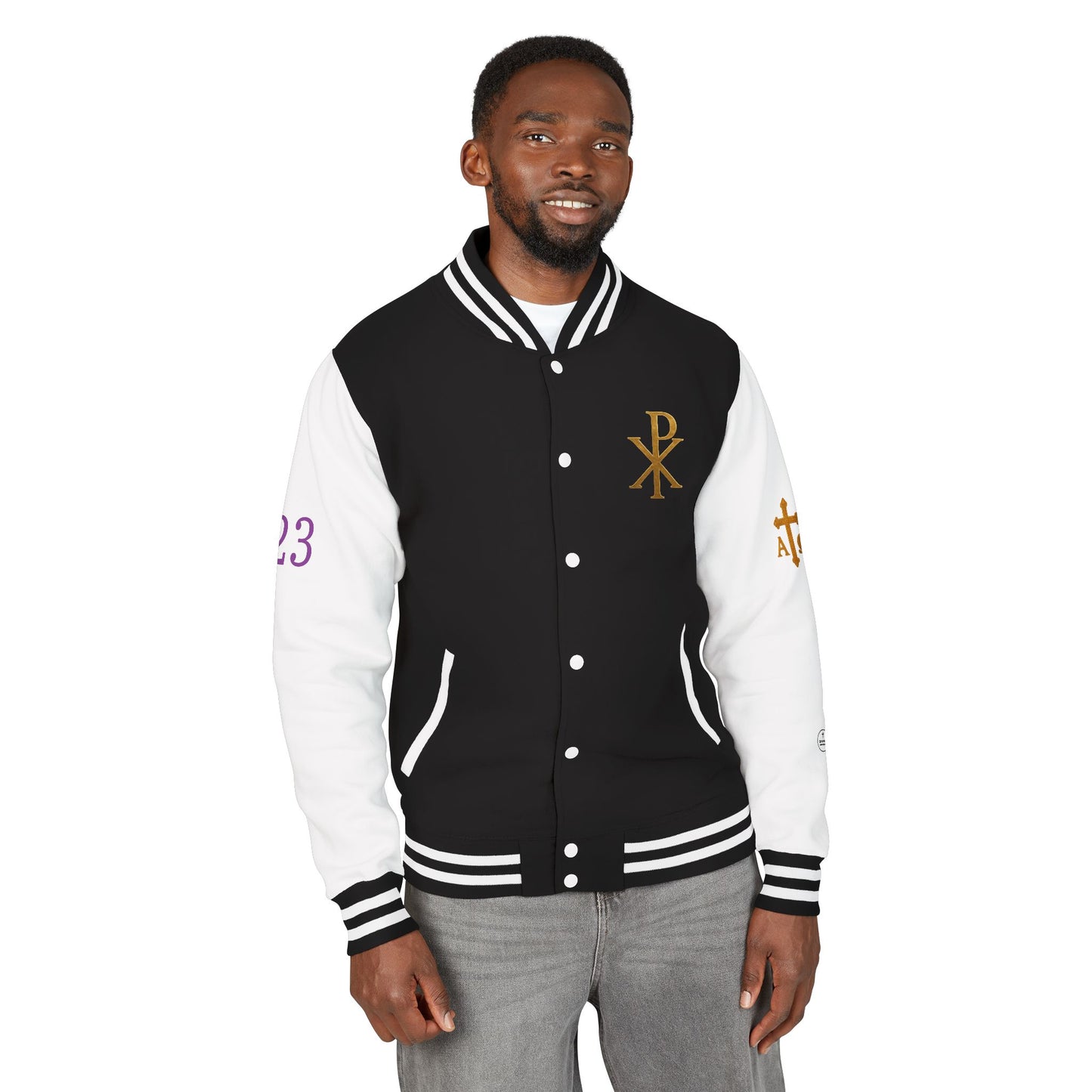 Victory in Christ Men’s Letterman Jacket – Sealed in Faith