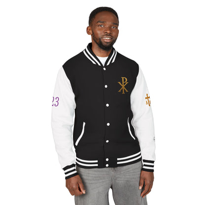 Victory in Christ Men’s Letterman Jacket – Sealed in Faith