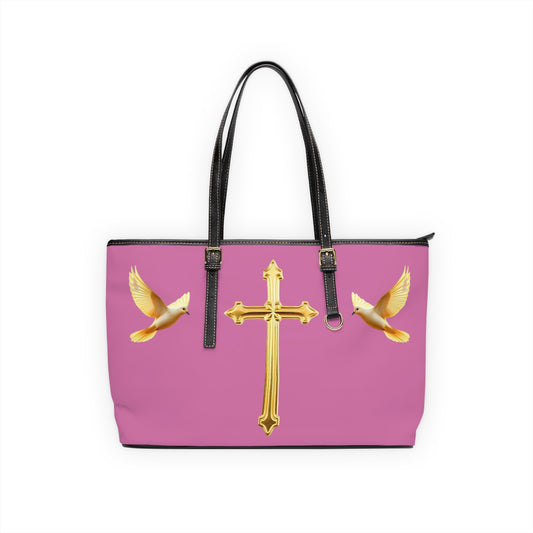 Faith, Peace, and Renewal Shoulder Bag in Pink