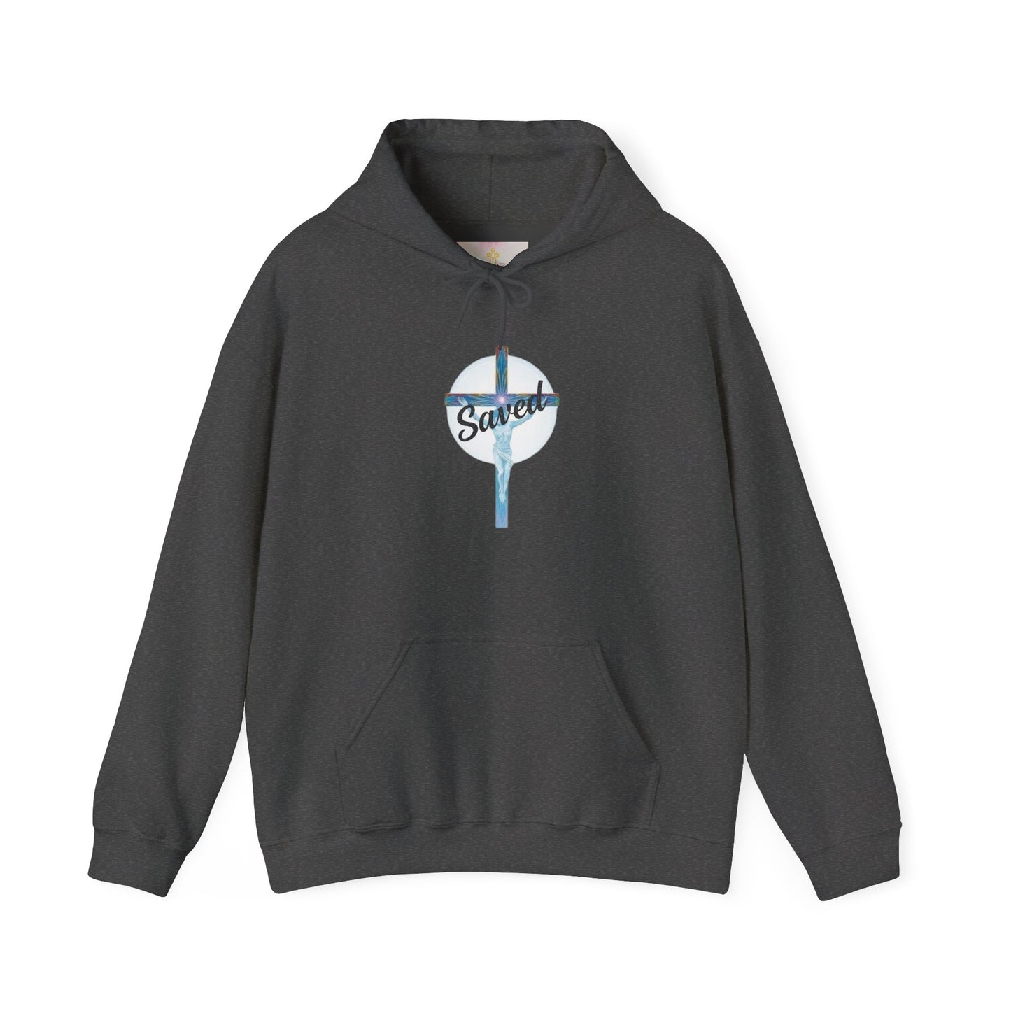 Saved in Christ – Men’s Faith Hoodie with Cross Design