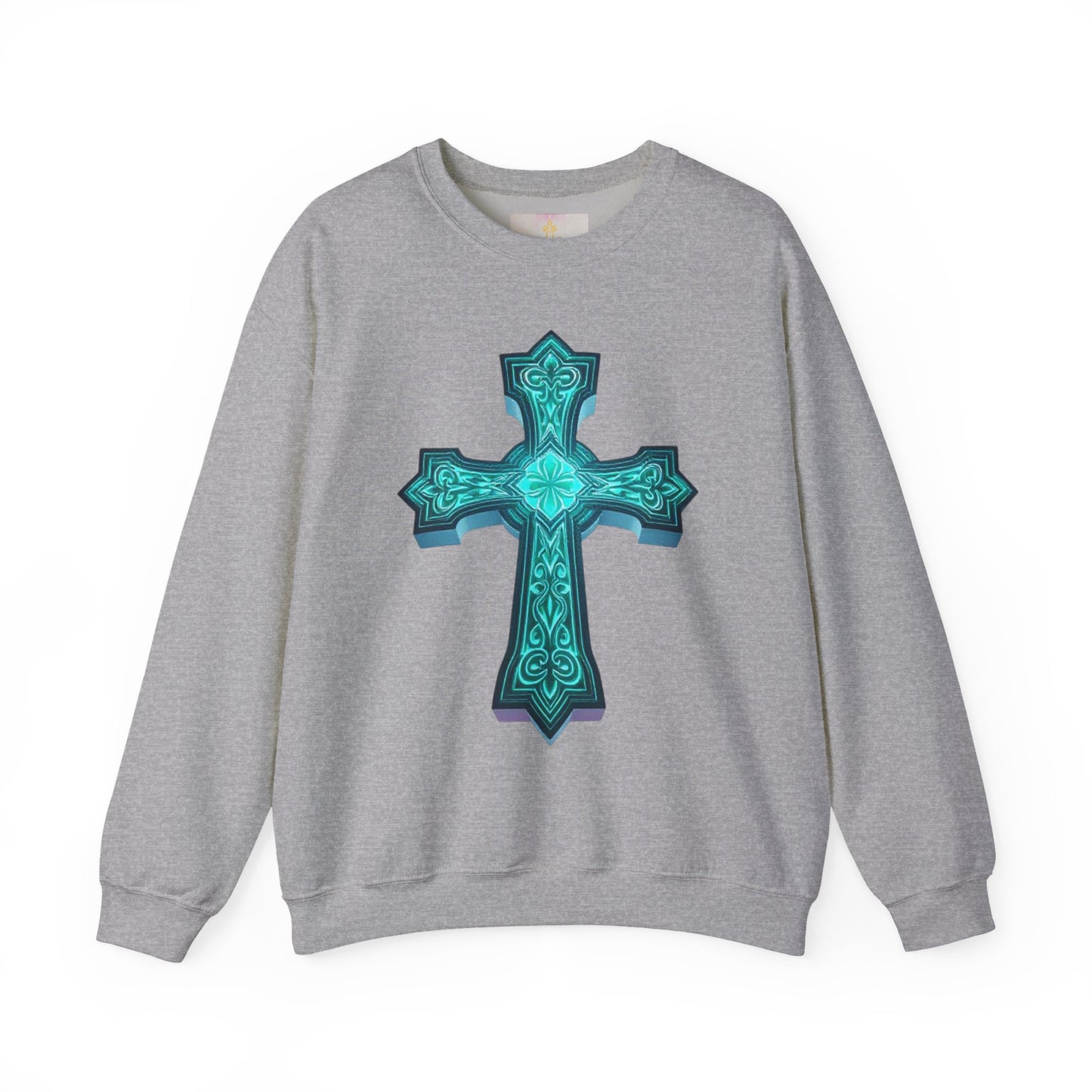 Men’s Faith-Forged Sweatshirt – Luminous Cross Design