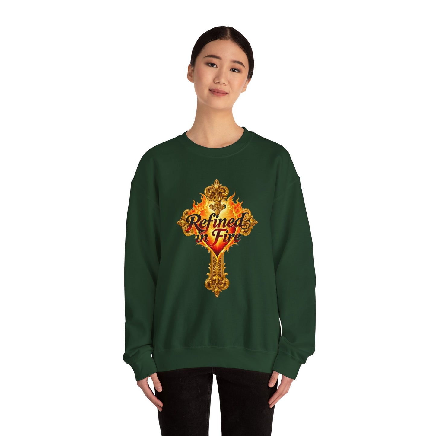 Refined in Fire - Women's Ornate Christian Sweatshirt