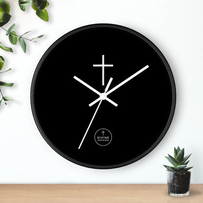 Minimalist White Cross Wall Clock – Pure Christian Home Decor
