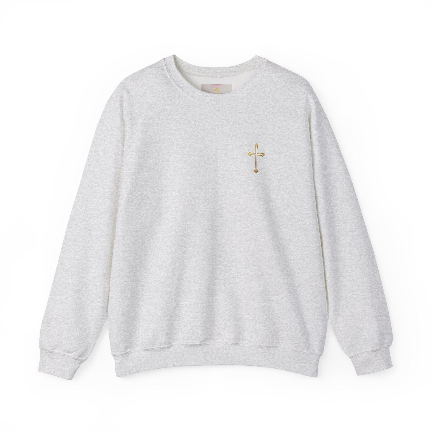 Men’s Elegance w/ Gold Cross Sweatshirt – Subtle Christian Faith Apparel