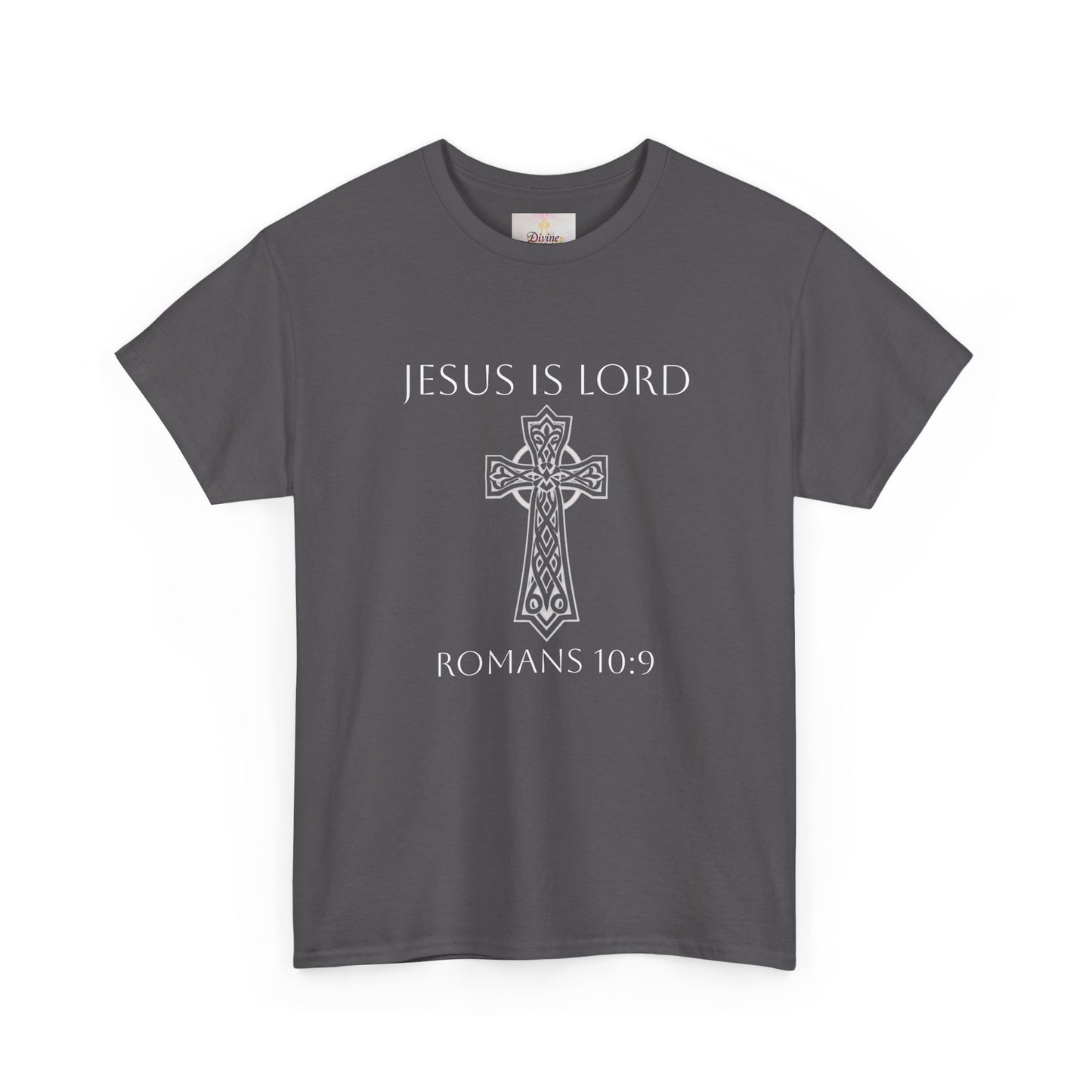 Women's Jesus is Lord Christian T-Shirt – Modern Cross Design (White Lettering)