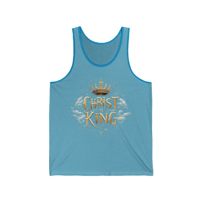 Christ the King | Women’s Faith Tank – Bold Gold Statement of Divine Strength