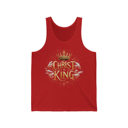 Christ the King | Women’s Faith Tank – Bold Gold Statement of Divine Strength