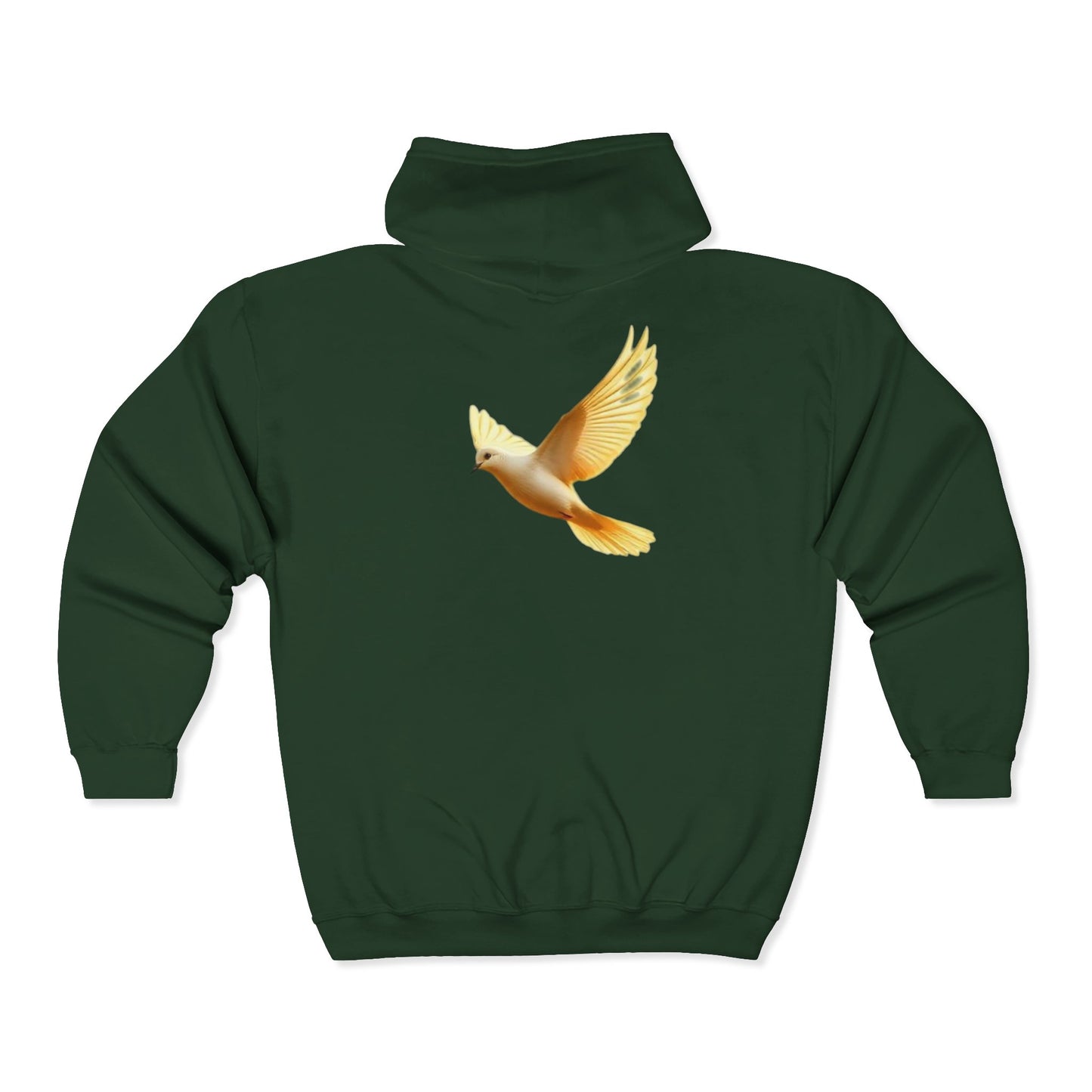 Peaceful Spirit Women's Zip-Up Hoodie with Dove in Flight Design