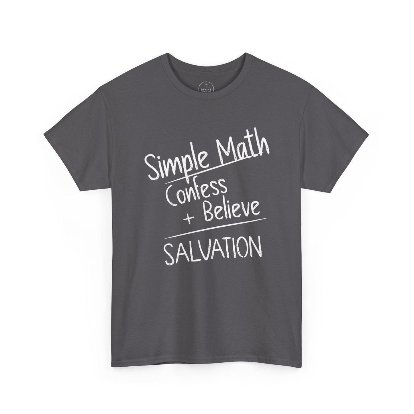 Simple Math of Salvation Men’s Christian T-Shirt (White Chalk)