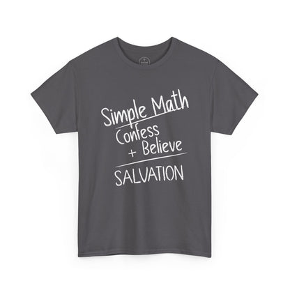 Simple Math of Salvation Men’s Christian T-Shirt (White Chalk)