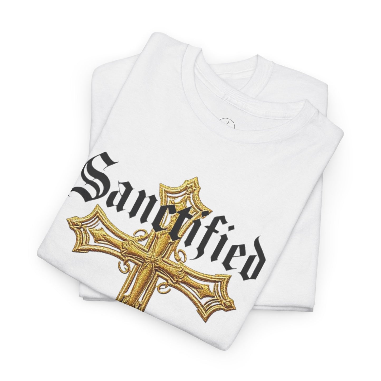 Sanctified Men's Gothic Cross T-Shirt – Faith in Bold Elegance