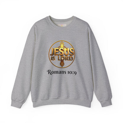 Romans 10:9 Christian Sweater – Jesus Is Lord & He Is Risen (Dark Lettering)