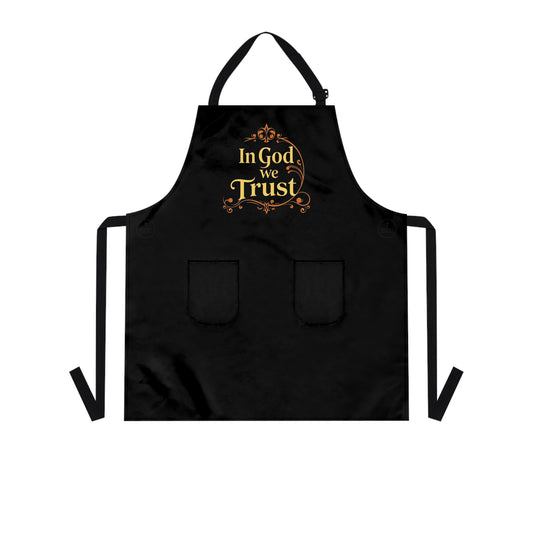 In God We Trust Christian Kitchen Apron in Black