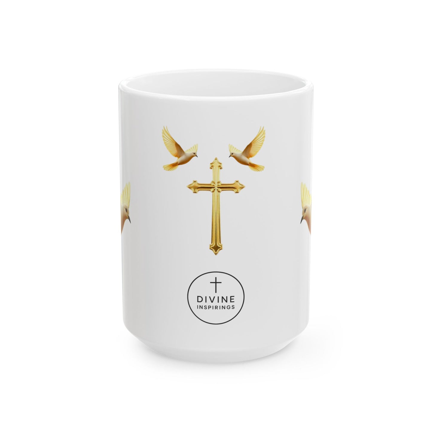 Doves of Gold Christian Mug – 11 oz & 15 oz