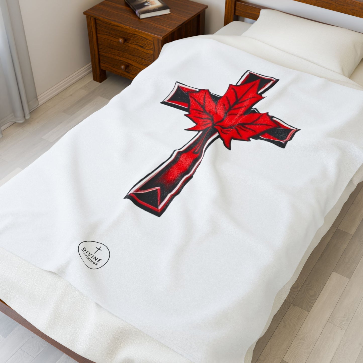 Faith at Heart: Canadian Maple Cross Blanket