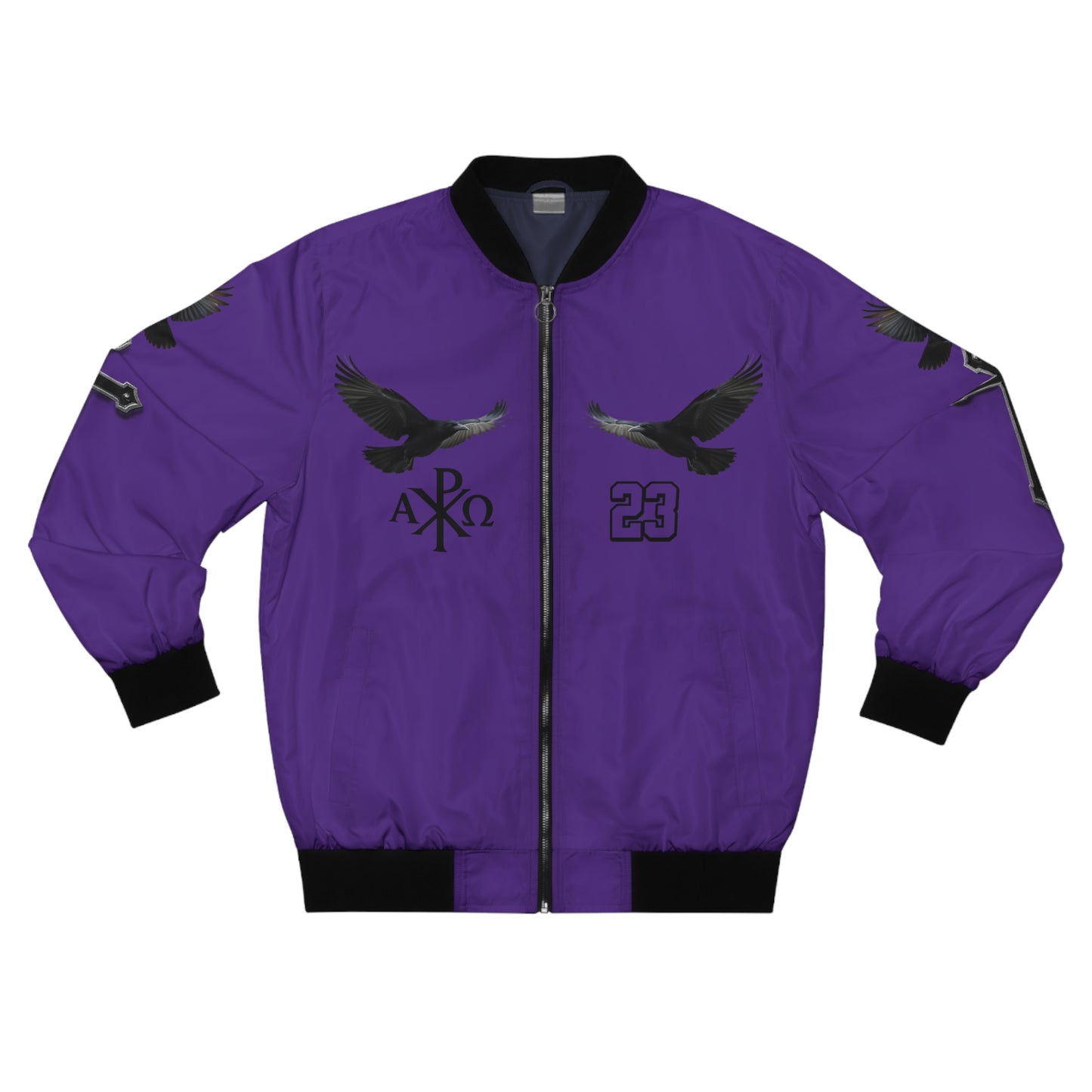 Faithful Guardians – Cross & Crows Men’s Bomber Jacket in Purple