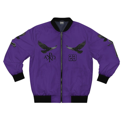 Faithful Guardians – Cross & Crows Men’s Bomber Jacket in Purple