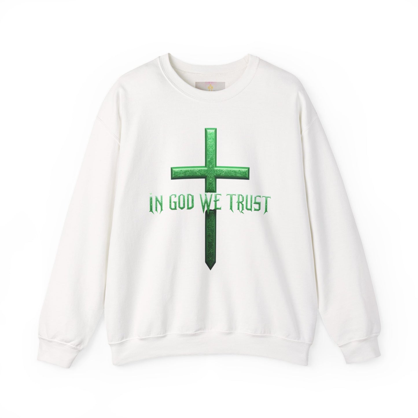 Trust in God – Men’s Bold Christian Sweatshirt with Cross Emblem
