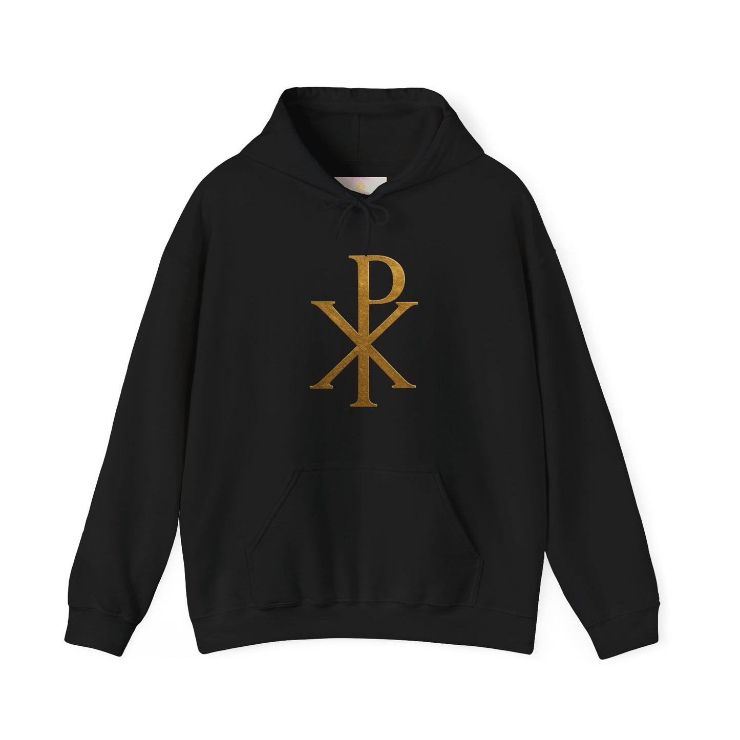 Men’s Christian Hoodie – Gold Chi Rho Symbol of Christ