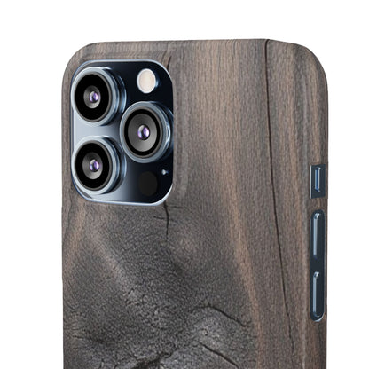 iPhone Snap Case – Dark Wood Grain Design