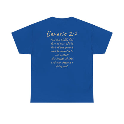 Formed from the Dust | Men’s Christian T-Shirt with Genesis 2:7 (Light Lettering)