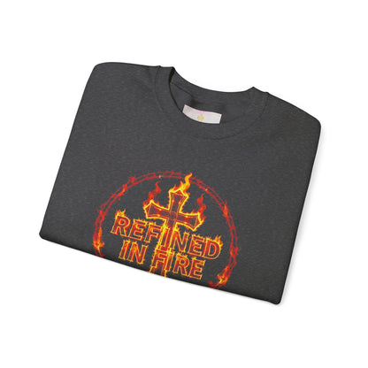 Women’s “Refined in Fire” Christian Sweatshirt – Bold Flame Design Pullover