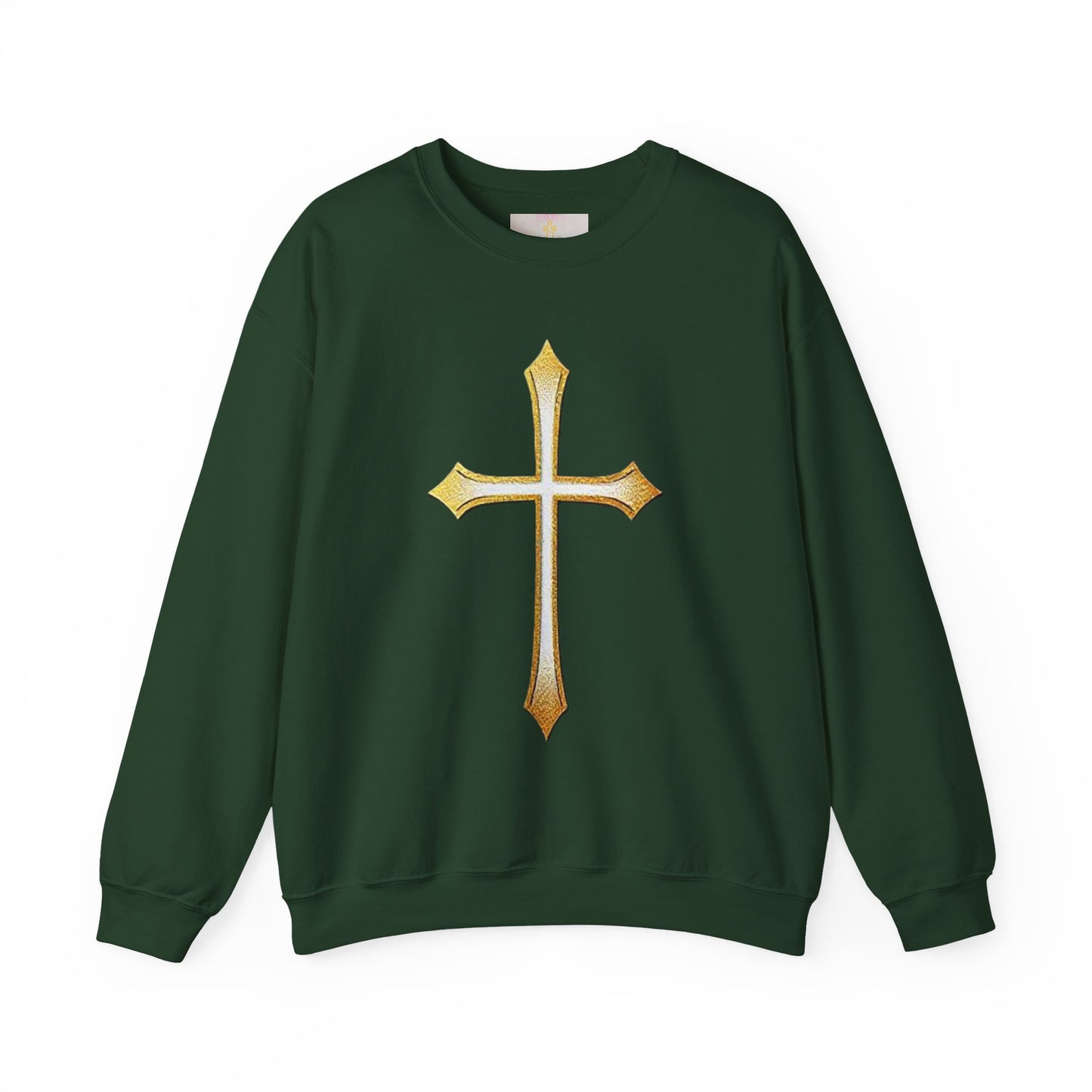 Men’s Gold Cross Sweatshirt – Bold Christian Faith Apparel